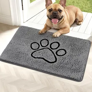 Super Absorbent Dog Door Mat, 30"*20" Anti Slip Mat for Muddy Paws, Pet Rugs for Dirty Paws Washable that Absorbs Moisture and Dirt, for Dog Cage and Pet Resting CarpetGift.