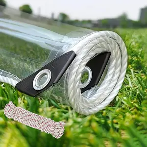 Clear Tarp,3x6ft Transparent Heavy Duty Water Resistant Tarp Cover with Reinforced Edge and Grommets,14Mil Thickened Tear Resistant PVC Vinyl Tarpaulin Enclosure for Patio,Porch and Outdoor