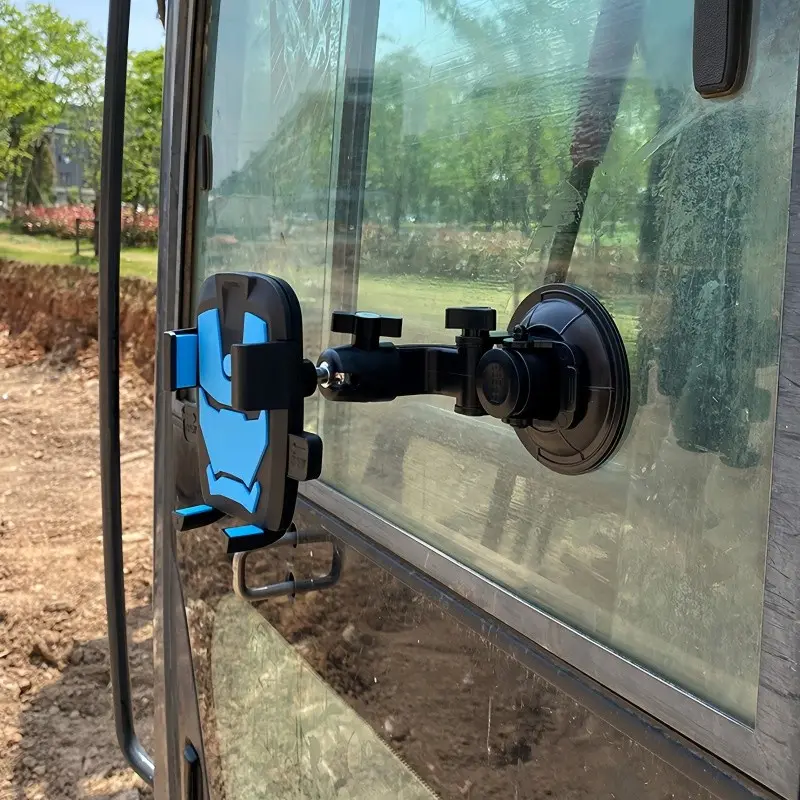 Large Suction Cup Phone Mount for Engineering Vehicles, Adjustable Stable Stand for Videos and Live Streams, Friendly Design, Perfect Car Accessory