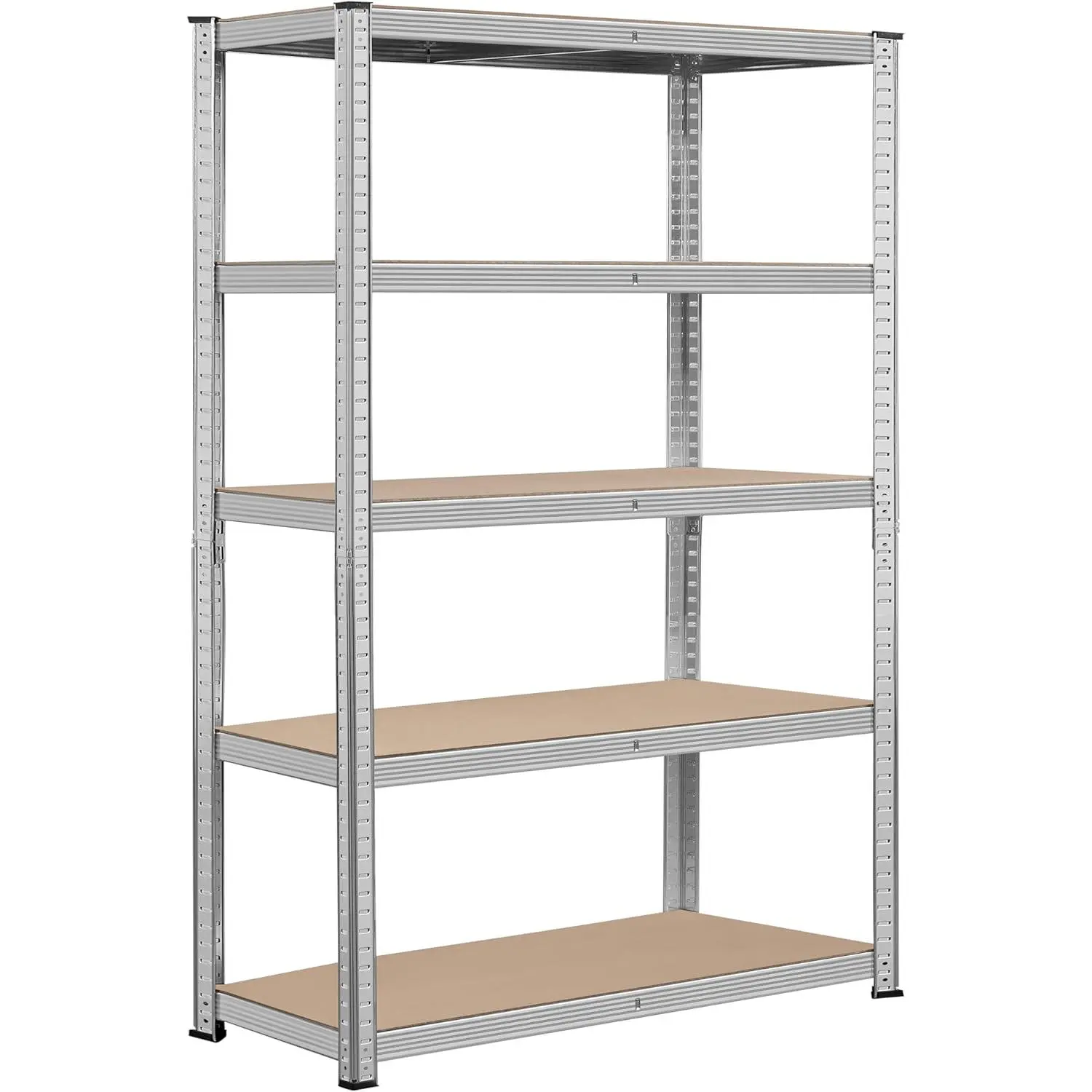 5-Tier Utility Shelves, Metal Storage Shelves Unit Adjustable Garage Storage Racks Heavy Duty Shed Shelving- Silver, 35.5 x 16 x 71 Inch