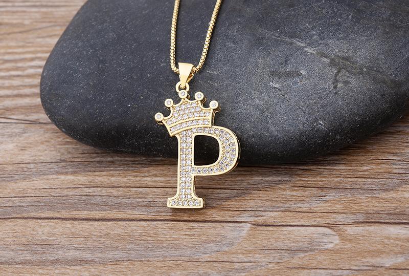 Aesthetic Luxury Copper Zircon A-Z Crown Alphabet Pendant Chain Necklace Hip-Hop Style Fashion Woman Man Initial Name Jewelry Gift for Girl Women Couple Aesthetic Luxury Copper Zircon A-Z Crown Alphabet Pendant Chain Necklace Hip-Hop Style Fashion Woman Man Initial Name Jewelry Gift for Girl Women Couple