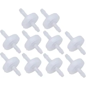 10cs White 1/8" 3mm Plastic Check Valve Hose Barb Non Return Ozone Resistance Check Valve for Aquarium Water Fuel Oil Air Gas