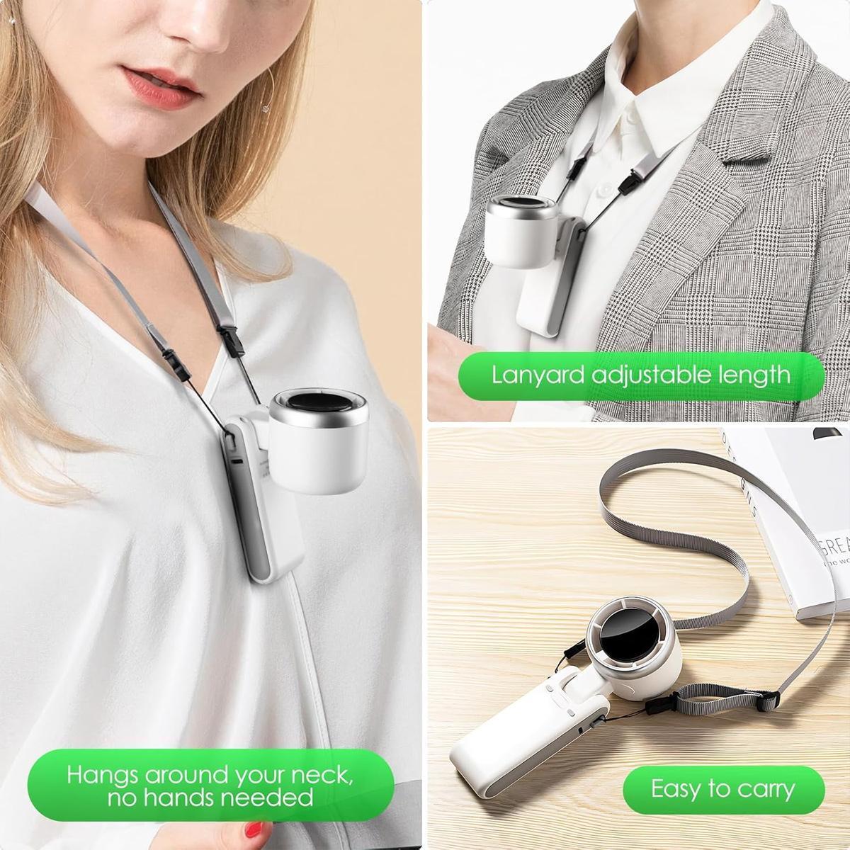 Portable Handheld Turbo Fan, 5 Gear Wind, Battery Operated, Up to 12 Working Hours, 3 IN 1 Hand Fans with Air Turbo Tech Cooling Fan for Outdoor Activities, Travel, Beach