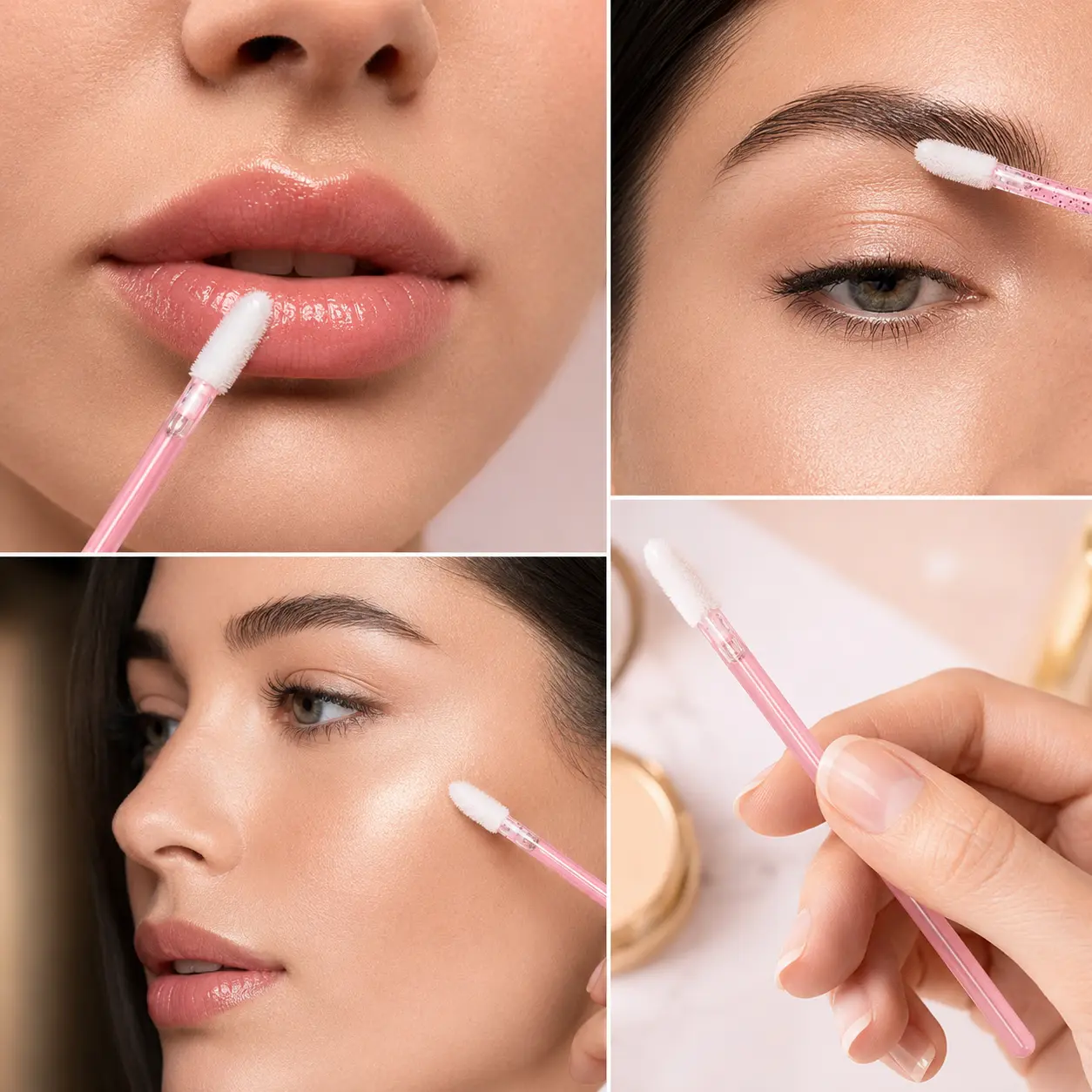 10 Pack Disposable Lip Brushes, Soft Lint-Free Lipstick & Lip Gloss Applicator Wands for Lips, Eyes and Everyday Makeup
