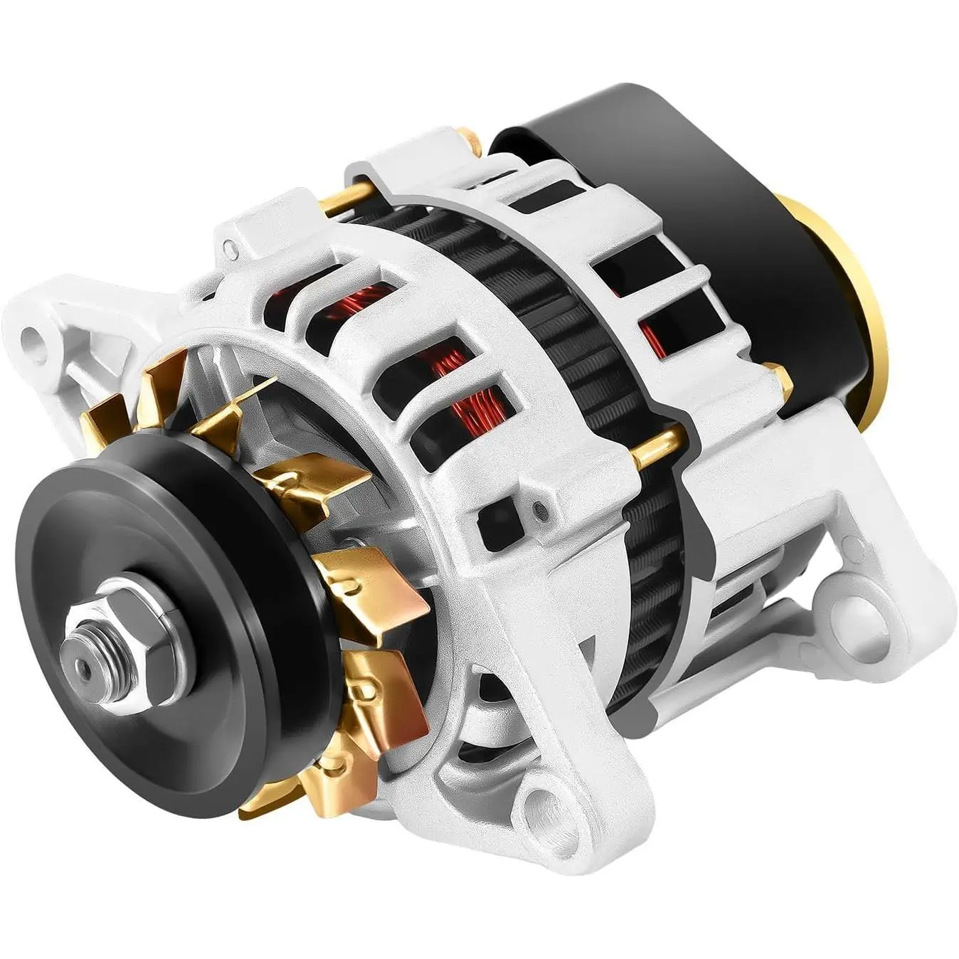 2000W Aluminum Permanent Magnet Generator - 24V DC Agricultural Brushless Low Rpm Alternator, 4500RPM Pure Copper Motor for Agricultural Vehicle Charge, 12-14V Lighting
