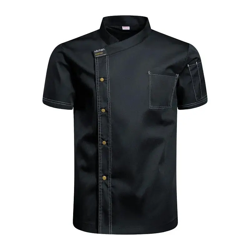 Cook Uniform Chefs Jacket for Men Catering Chef Shirts Summer Restaurant Barber Shop Waiter Shirt Bakery Waiter Working Clothes