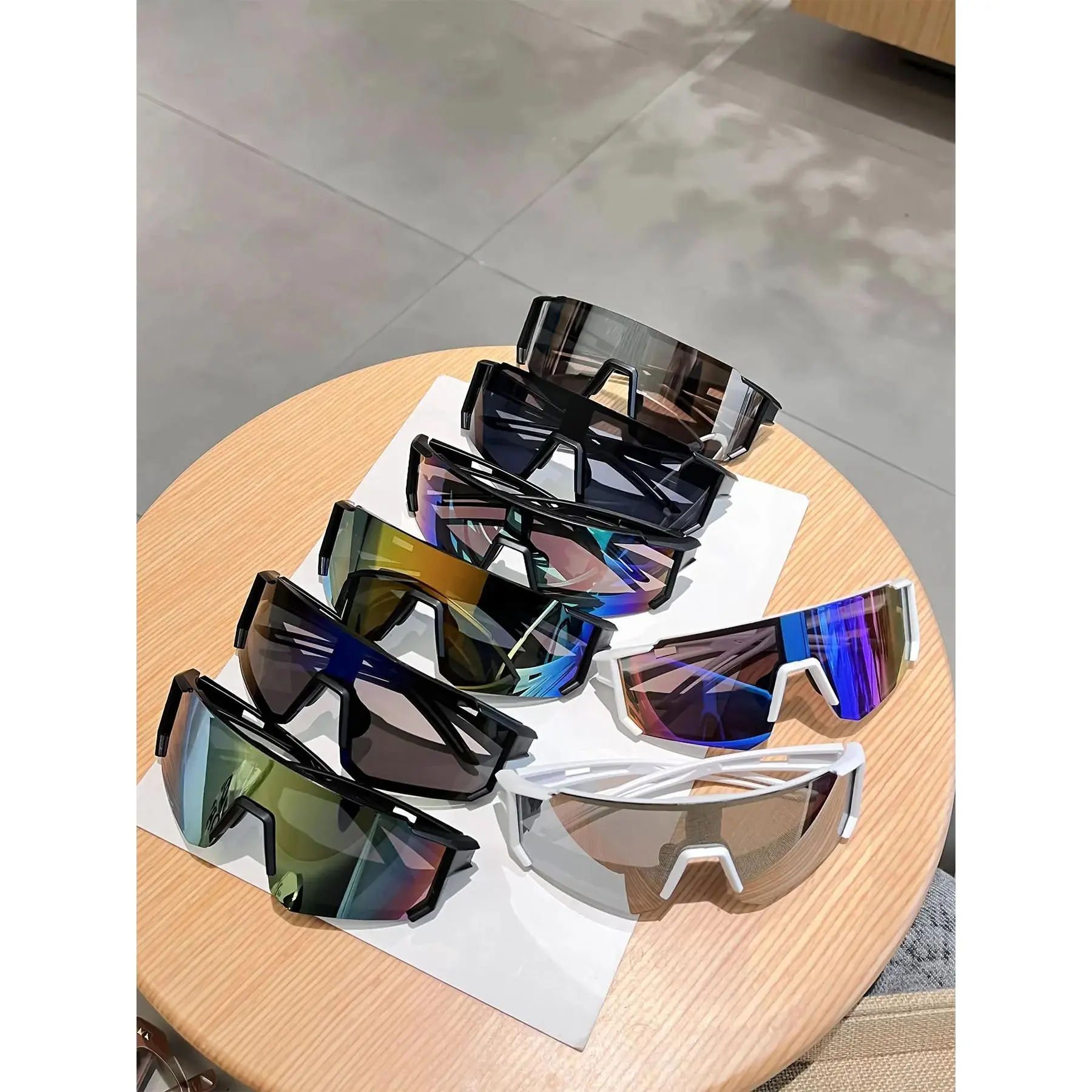 8-piece sports oversized frameless men's baseball glasses, lightweight large frame goggles, Sports Eyewear, Sporty Eyewear