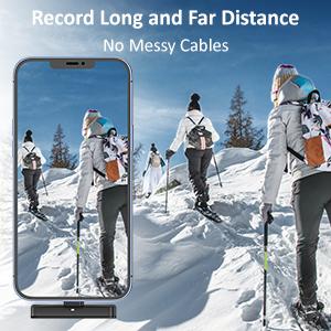 2 Pcs Wireless Lavalier Microphone for iPhone iPad Android with Charging Case 7H Clip on Lapel Microphone Wireless for Video Recording Vlogging, YouTube, Interview, 3 Mode Denoise, 70ft