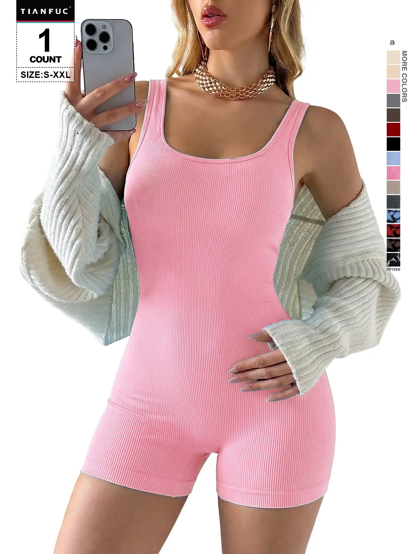 Seamless One Piece Romper High Stretch Square Neck Gym Jumpsuit, Tie Dye Activewear for Women, Elastic Waist, All Seasons