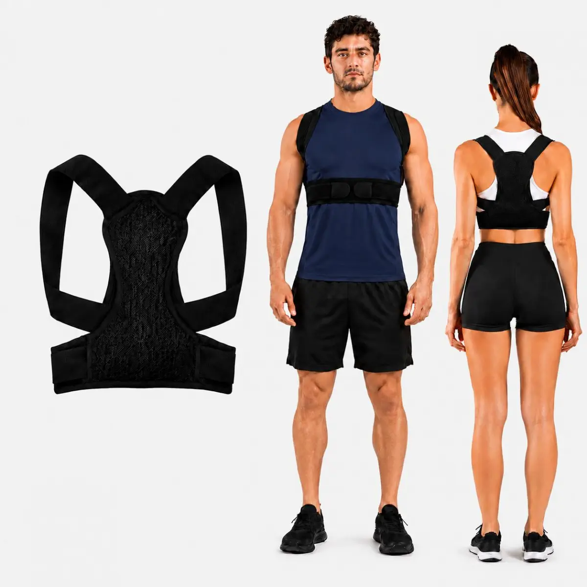 Unisex Breathable Posture Corrector Back Brace, Adjustable Upper Back Straightener Support Belt, Men's Stuff Me-Core Posture Training Gear for Gym Workout, Office Sitting, Running & Daily Wear, Perfect for Him Men Women & Teenagers