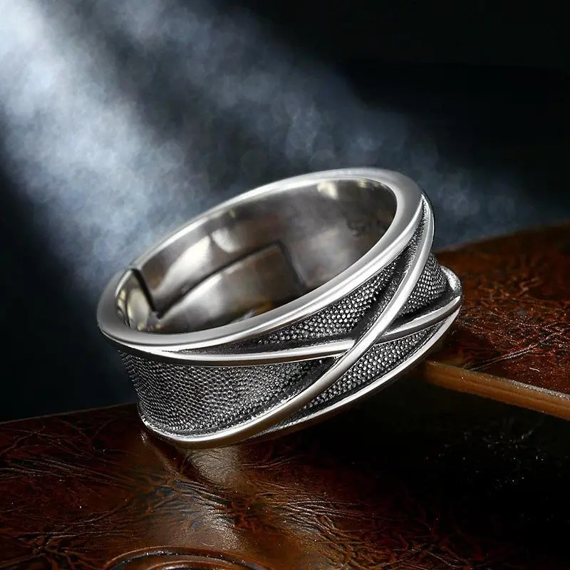 Retro X Time Space Ring Punk Gothic Men's Open Ring Handmade Unisex Designer Jewelry Accessories Anime Enthusiasts Gift
