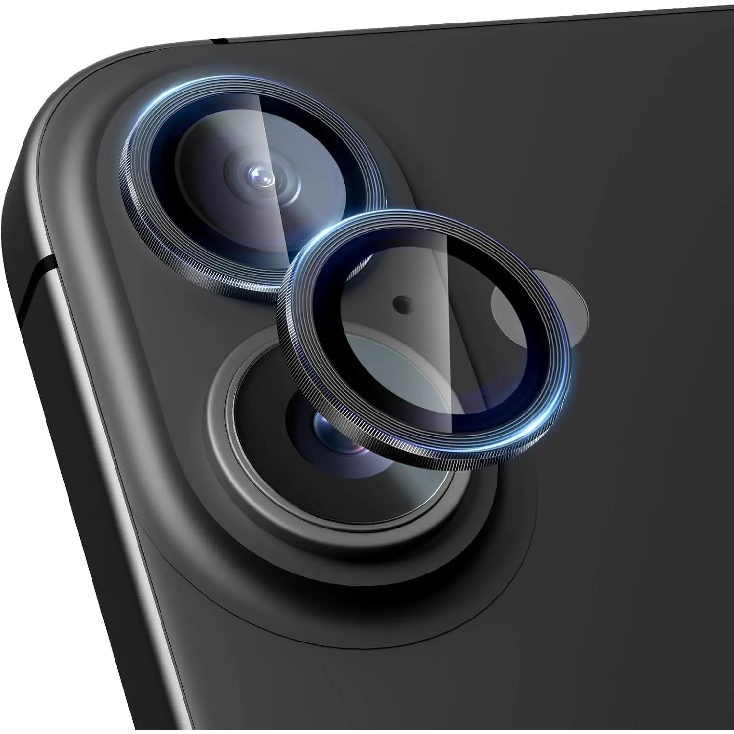 2 Pack Camera Lens Protector for  17/16/16 Plus Ultra-tough Individual Lens Protectors,  Tempered Glass Camera Screen Cover - Black