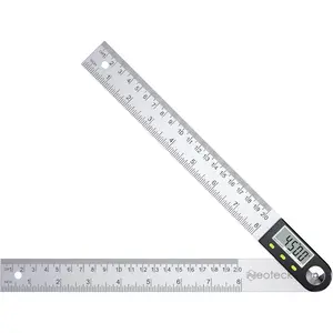 Neoteck Digital Angle Finder Ruler 8 inch/200mm Stainless Steel Digital Protractor with Data Hold Function and Zeroing Resetting LCD Display Electronic Spirit Level Gauge Ruler