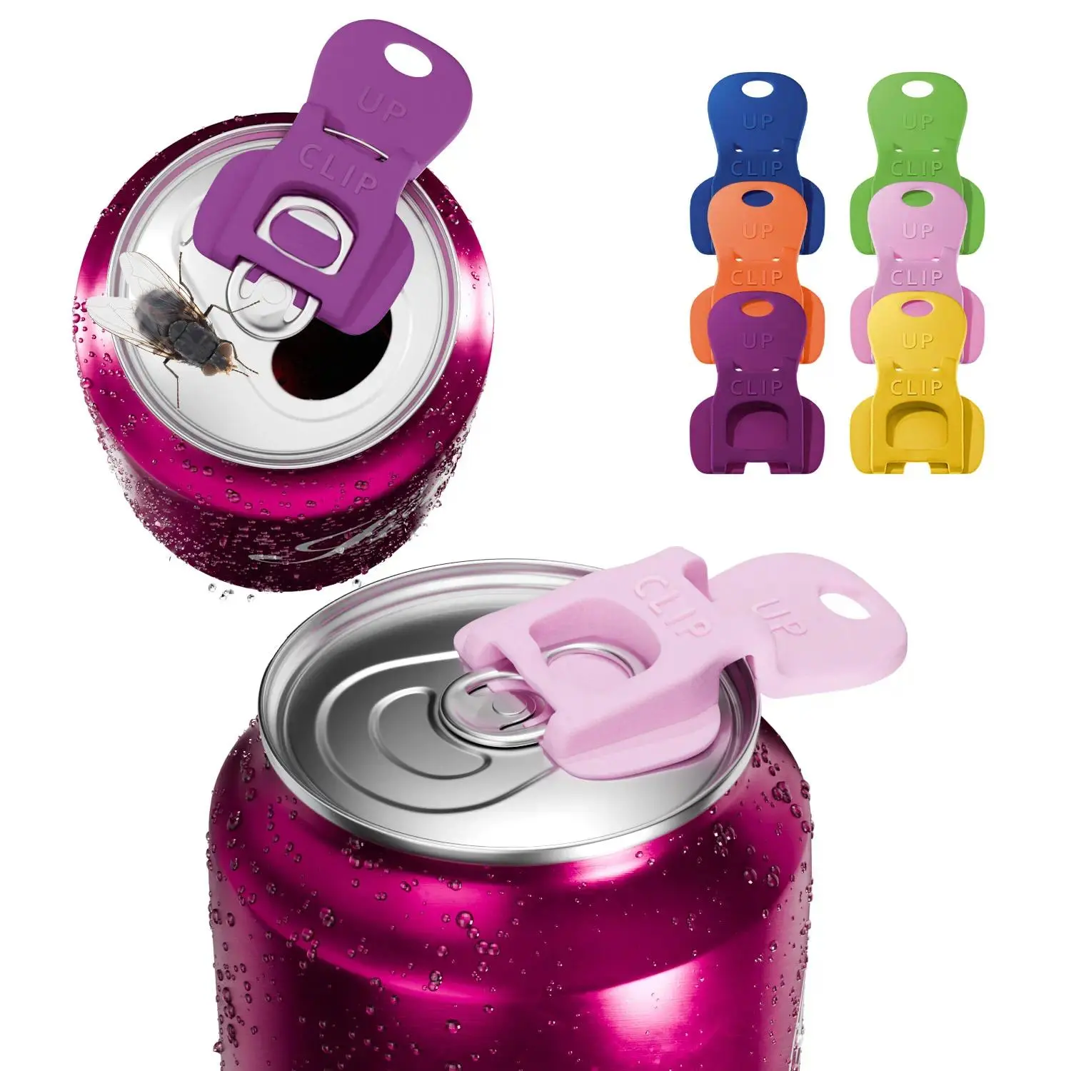 6 Pack Updated 2.0 Drink Can Protector Caps with Easy Pull Tabs, Colorful Reusable Soda & Beer Can Lids, Dust & Insect Proof Beverage Shields Ideal for BBQs, Beach Trips & Outdoor Parties