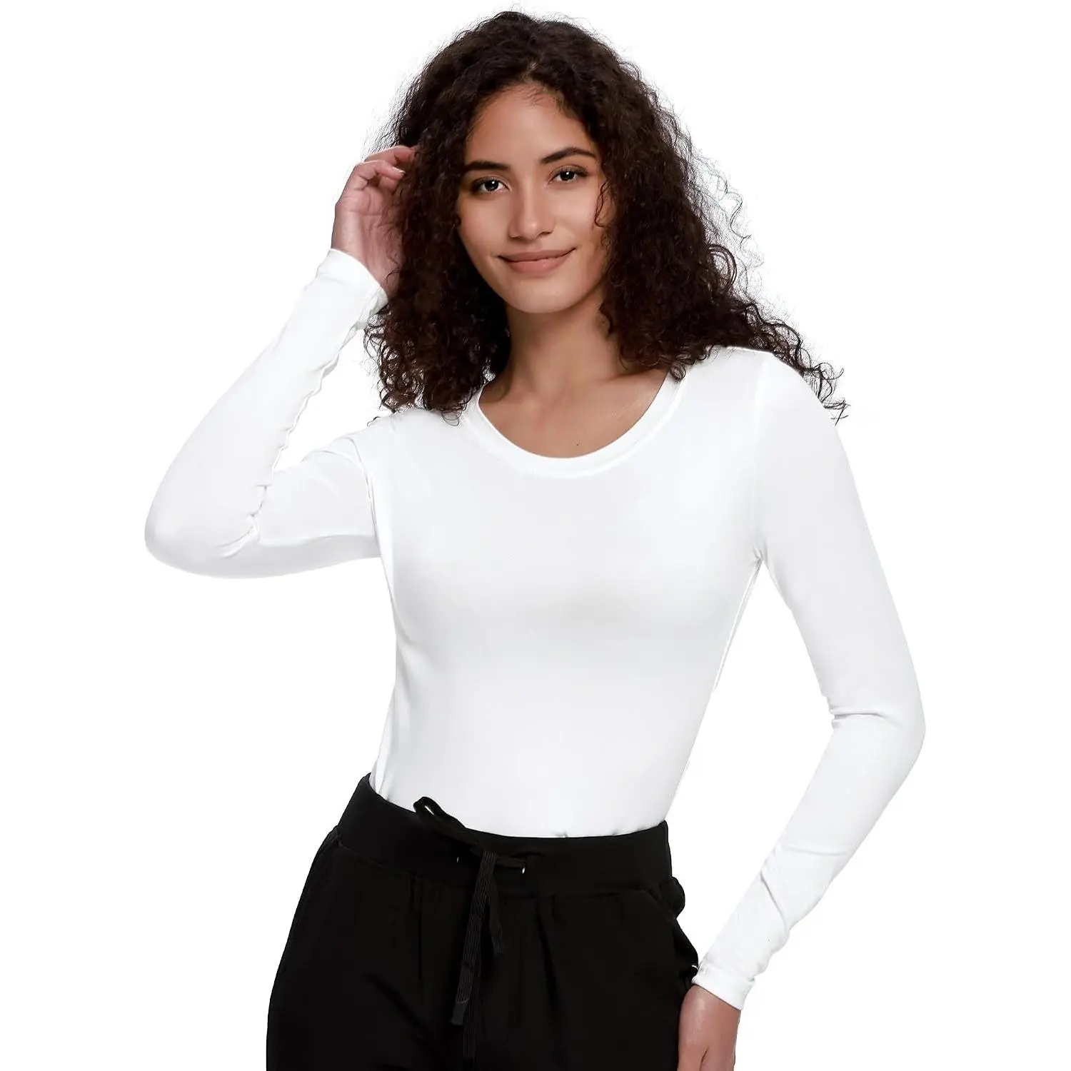 Women's Long Sleeve Underscrub Tee, Crew Neck Scrubs Undershirt, Butter Soft Base Layer for Nurses, Clinics, Long Shifts, Workday WearGift