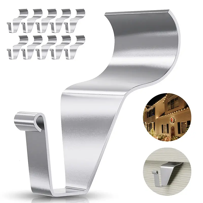 10pc, Vinyl Siding Hooks Hanger, No Hole Siding Hanging Hanger,Heavy-Duty Stainless Steel Siding Hooks for Hanging on Patio,Vinyl Siding Clips Applicable to Outdoor or Holiday Decoration,dorm essentials,home decor,sohochic