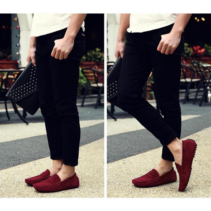 Comfy Men's Solid PU Leather Loafers, Casual Slip On Flat Shoes For Outdoor Footwear men's shoes