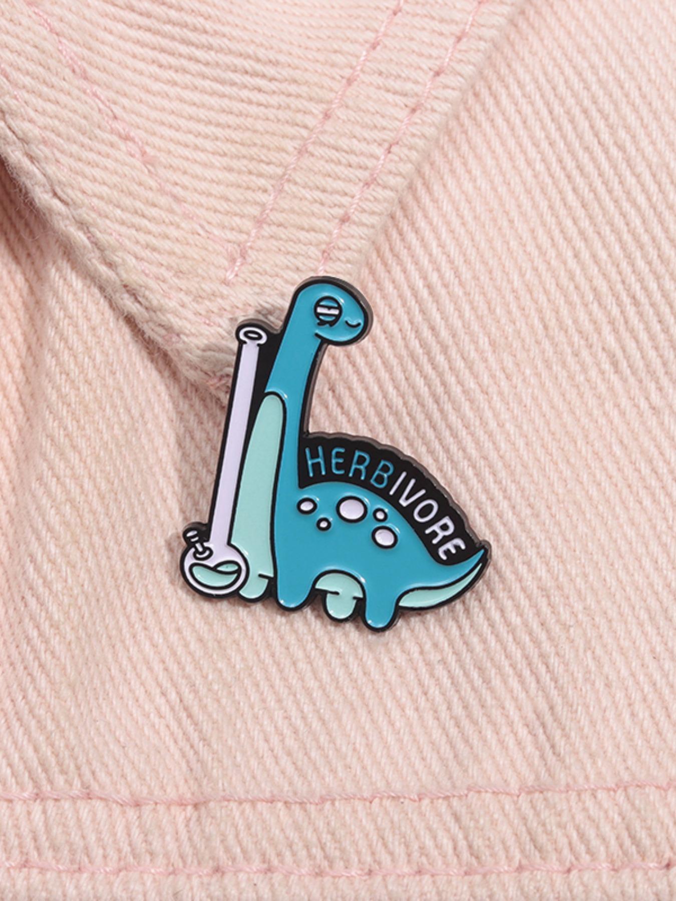 Cute Cartoon Dinosaur Design Brooch Clip, Fashion Letter Sprint Brooch for Party, Daily Clothing Decor, Trendy All-match & Exquisite Brooch for Birthday Gift, Men Accessories, Alloy Brooch Pin