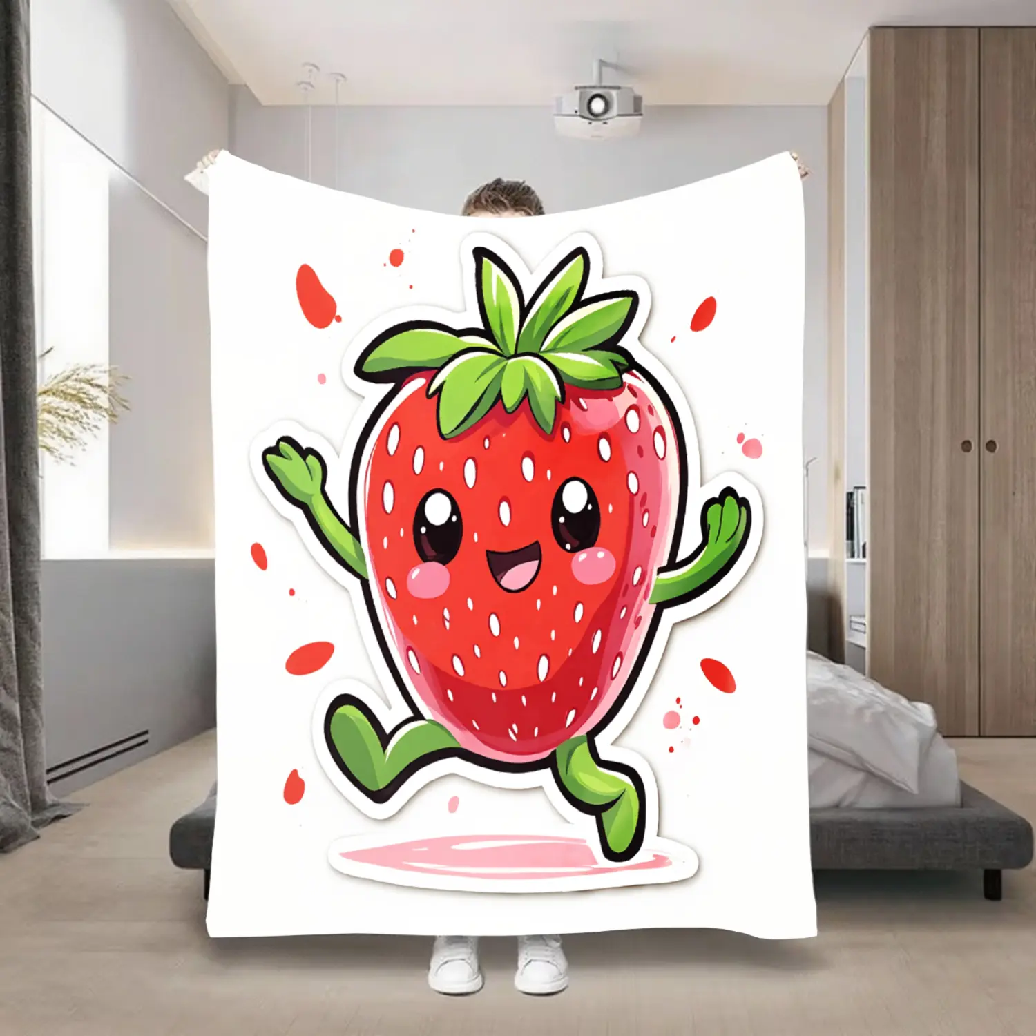 1Pc Cactus Project Soft Flannel Cactus Blanket - Cute Cacti & Cacti Design Bedspread, - Cozy Throw Suitable For Bed, Sofa, Camping, Travel - Perfect Gift For Cactus Lovers