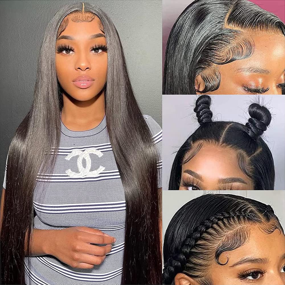 Bling Hair 180% Bone Straight 360 HD Full Lace Frontal Human Hair Wigs  For Woman Cheap Brazilian 13X6 13x4 Lace Front Human Hair Wig Smooth Pre Plucked 12-36 Inch Wholesale