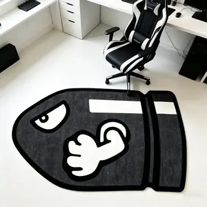 Creative Cartoon Missile Pattern Rug, Soft Comfortable Bedroom Carpet, Easy Care Living Room Mat, Home Decor Floor Cover for Kitchen, Dining Table, Balcony