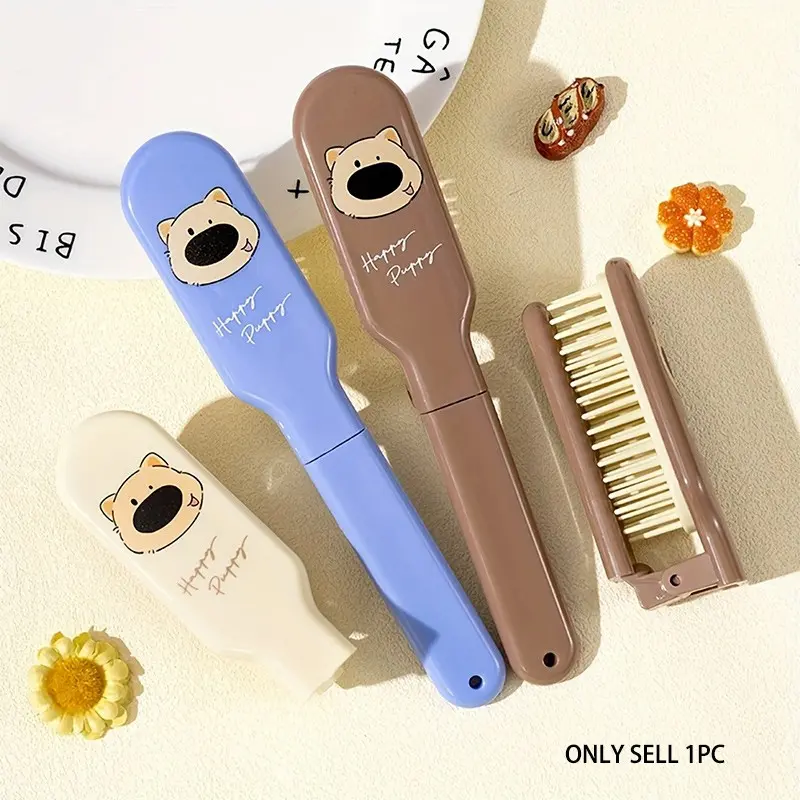 Portable Cartoon Mini Folding Hair Comb, Travel-Friendly Smooth Hair Brush, Compact Design for Easy Carrying, Ideal for On-The-Go Use