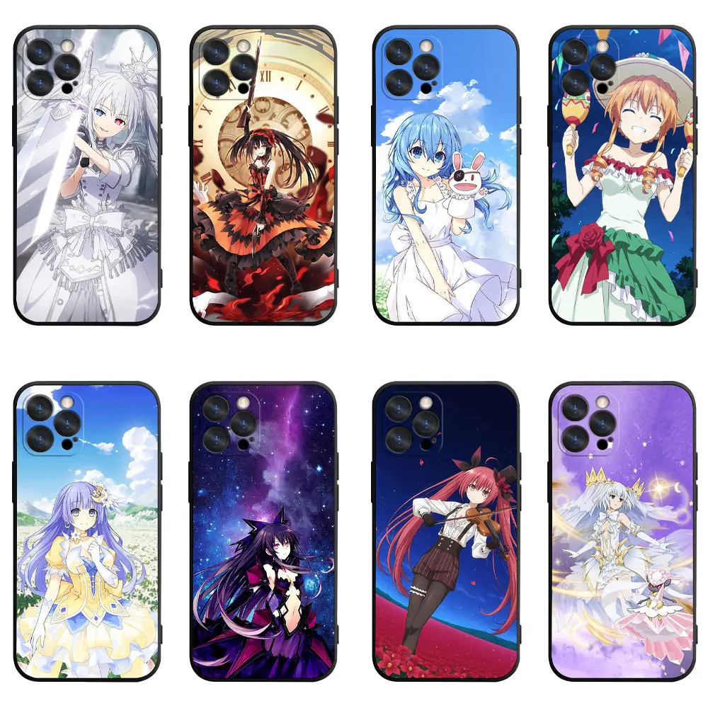 8-Style Date A Live Mobile Phone Case, Anti-Drop Slim Protective Shell Accessories Featuring Kurumi Tokisaki, Tohka Yatogami, Yoshino, Kotori & All Spirit Girls