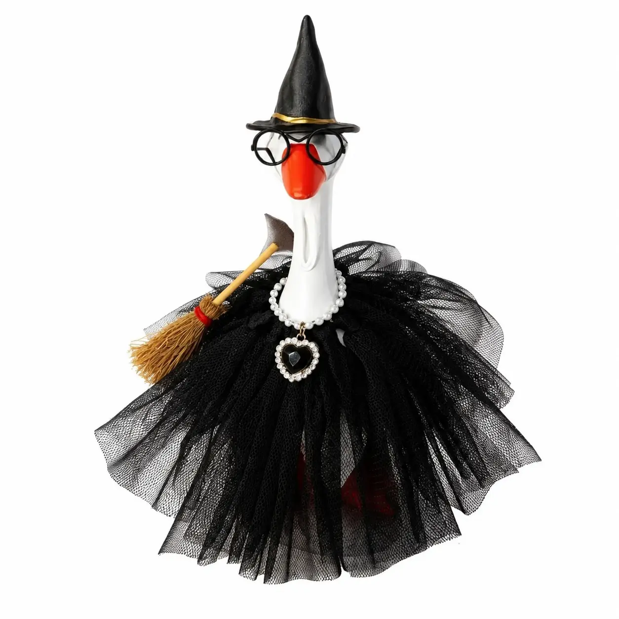 Handmade Resin Whimsical Mini Goose Animal Costume Set - Lightweight Desktop Decor, Playful Look Halloween Style Accessory for Small Figurines, Unique Gift for Animal Lovers, Lightweight Decor