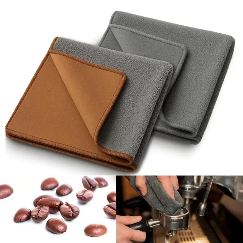 Thick Absorbent Towel Double-Sided Sewn, Suede and Flannel Microfiber, Coffee Machine Maintenance Tool