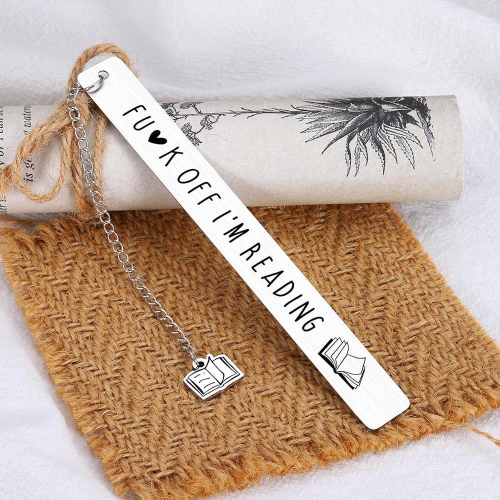 Letter & Book Patterned Stainless Steel Bookmark, 1 Count Durable Bookmark, Funny Gift for Book Lovers, Book Accessory for Home, Office and School