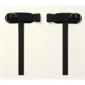 14.5" Premium Gym Lifting Straps | Padded Wrist Cuff, Anti-Slip Grip & Steel D-Ring for Weightlifting