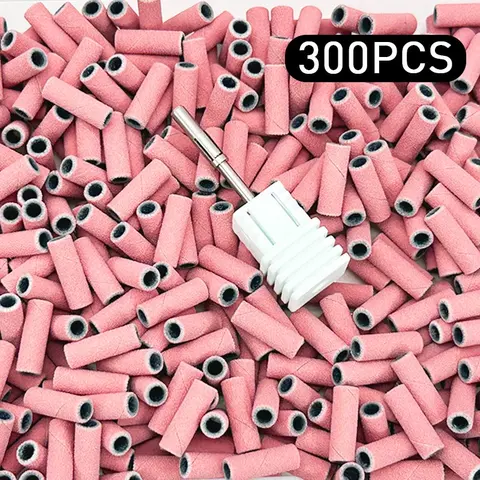300Pcs 3MM Sanding Bands with 1Pc Mandrel for Nail Drill, #180 #240 Grit, Replacement Bits for Salon & Home DIY Manicure, Nail Supplies, Nail Tech Supplies