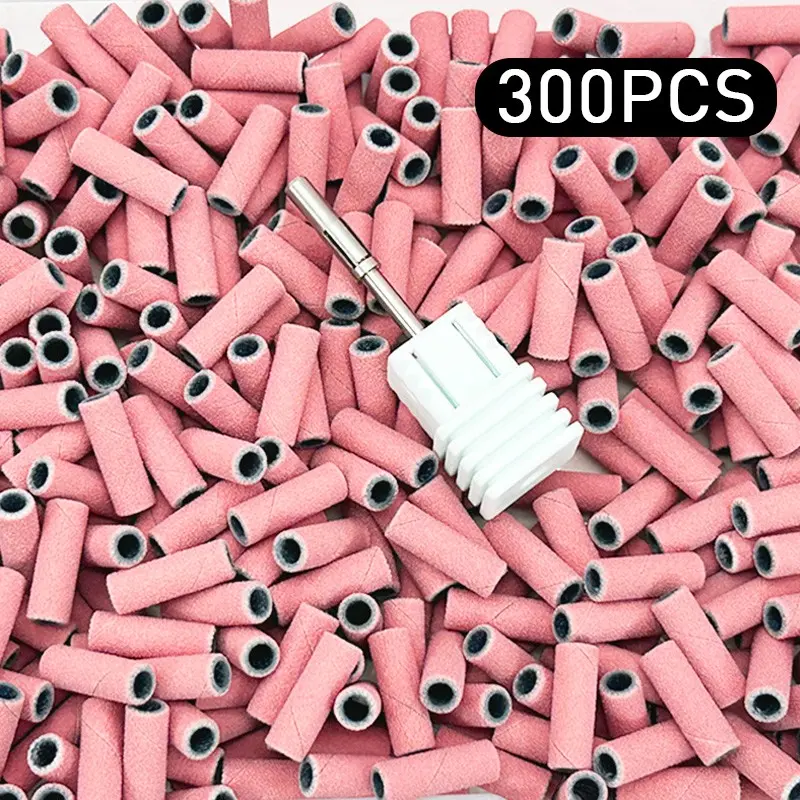 300PCS 3MM Sanding Bands With 1PC Mandrel for Nail Drill #180 #240 Grit Nail Sanding Band Bulk Diy Manicure for Salons Manicure Nail Art Tools Nails Supplies