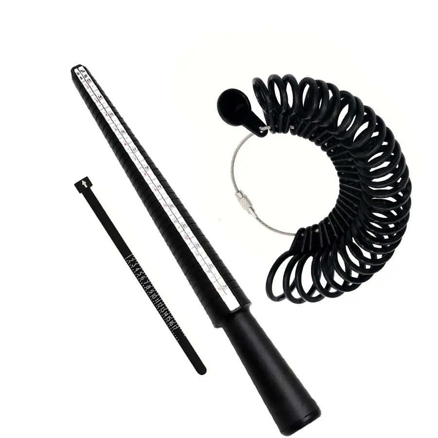 3 Counts US/HK Ring Sizer Measuring Tool Set, Plastic Ring Gauges with Finger Sizer Mandrel, Ring Stick Jewelry Mandrel and Ring Gauge Finger Sizing Ring Sizer Tools for Jewelry Making