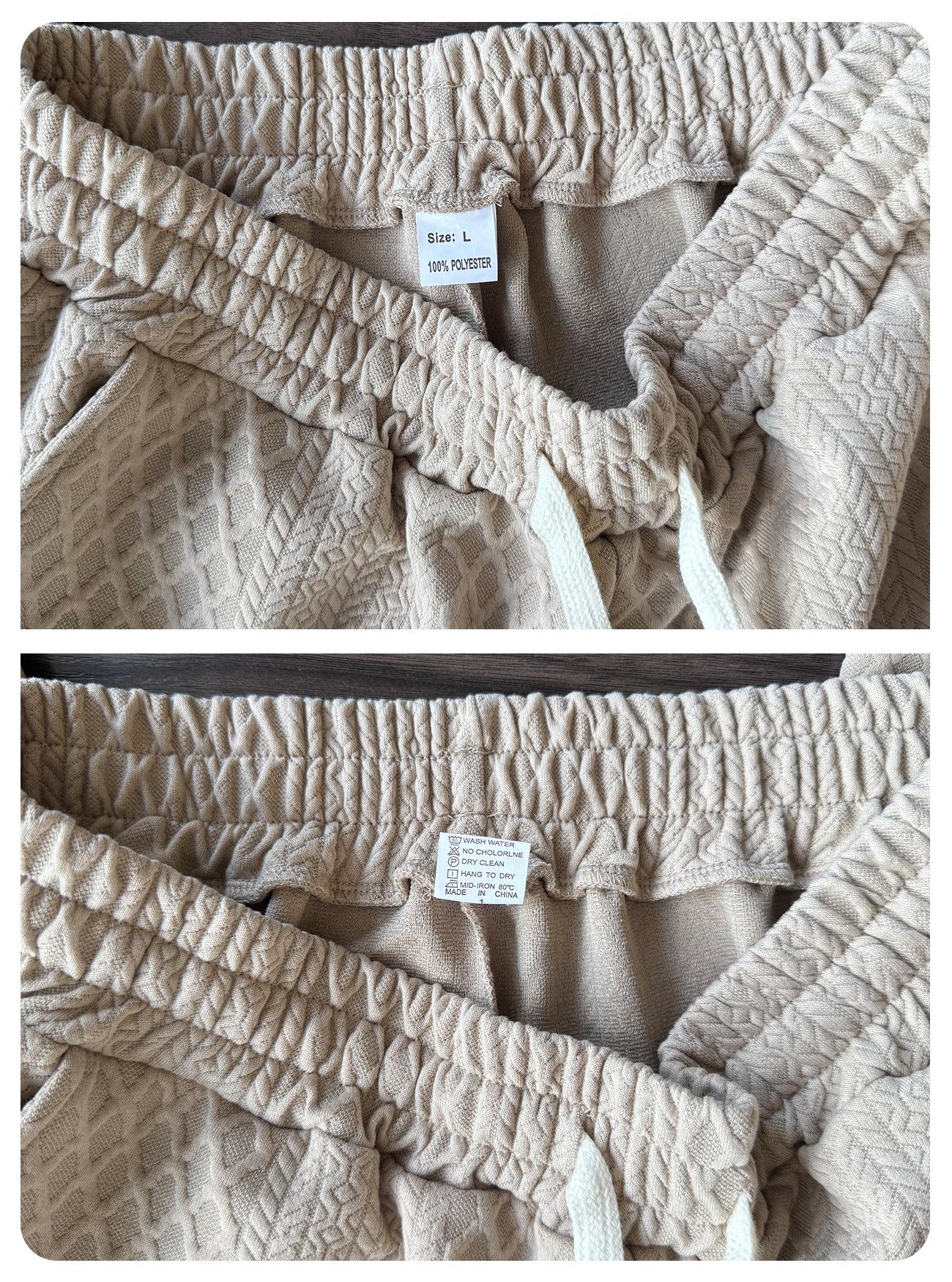 New loose casual sports pants with textured jacquard knit, European and American , available on Temu