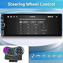 Single Din Car radio with Wireless CarPlay/Android Auto, Bluetooth Handsfree Car Radio 6.86 Inch IPS Touch Screen Single DIN MirrorLink FM/EQ/AUX/USB/SWC/Type-C with Camera MIC