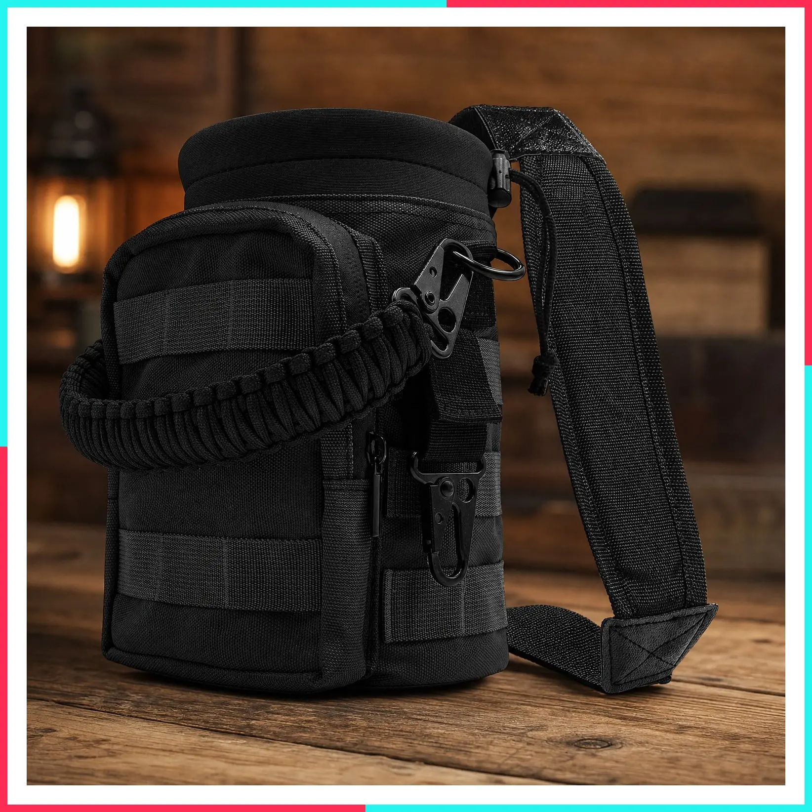 Tactical Water Bottle Pouch, MOLLE Bottle Holder for 32oz 64oz 128oz Bottles