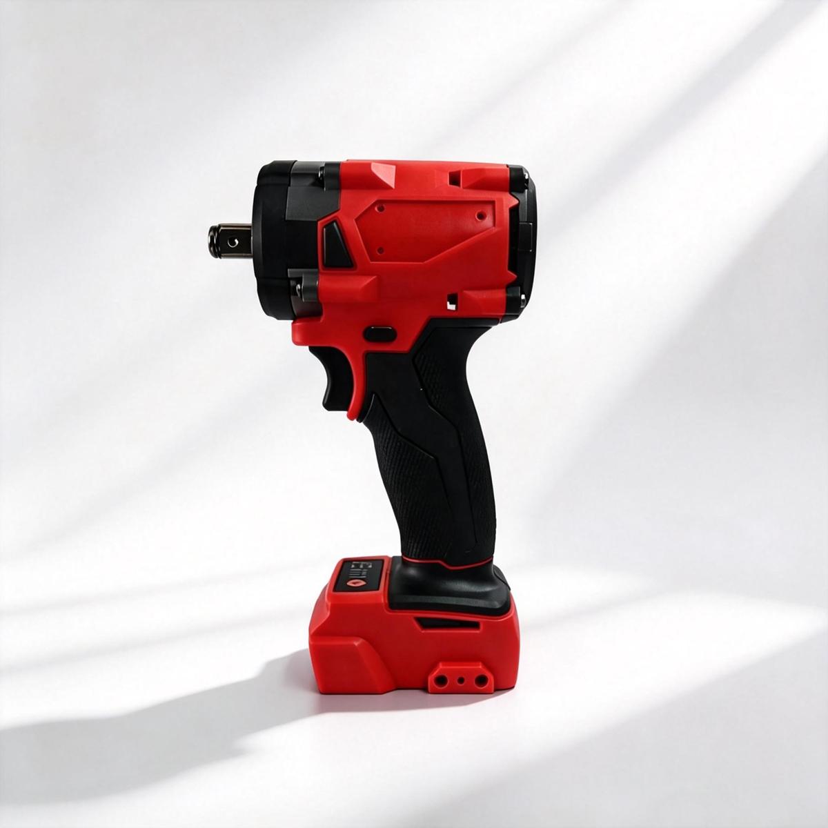 High-torque brushless impact wrench 1/2" drive cordless electric screwdriver with 4-speed adjustment, suitable for 18V batteries (battery not included).Suitable for automotive repair, construction, DIY, furniture repair, and industrial use power tools