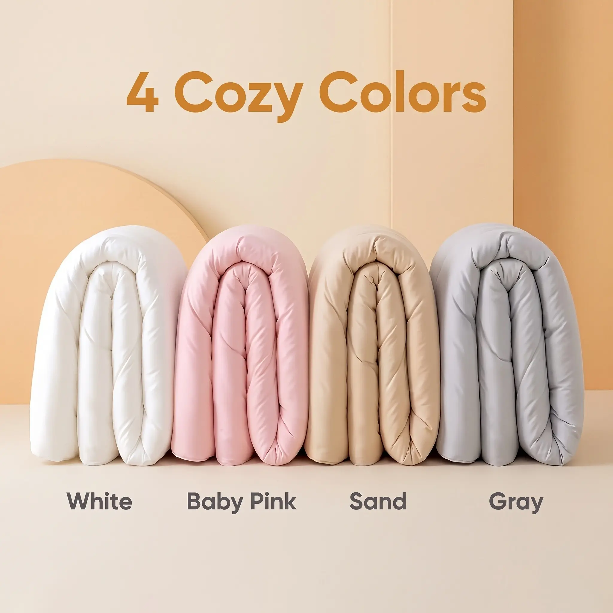 Cloud-Like Ultra Soft Comforter, Smooth Bare Skin Friendly Fluffy Duvet Insert, Lightweight Irritation-Free All Season Bed Quilt, Twin Queen King Sizes with 4 Neutral Colors