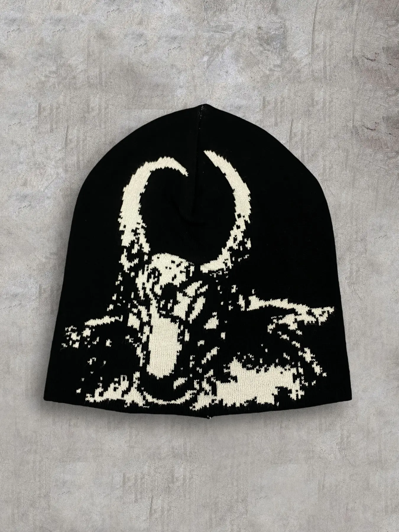 Hip hop animal letter jacquard hat, autumn and winter cold resistant casual trend knitted hat, unisex