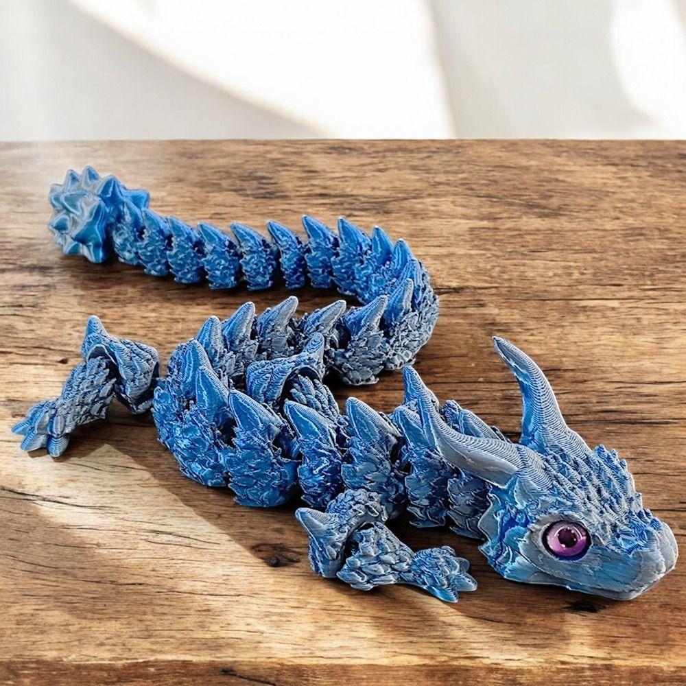 Simulated Eye 3D Printed Dragon All-in-one Molding Chinese Dragon 3D Printed Diceratops Dragon Rotatable Flexible