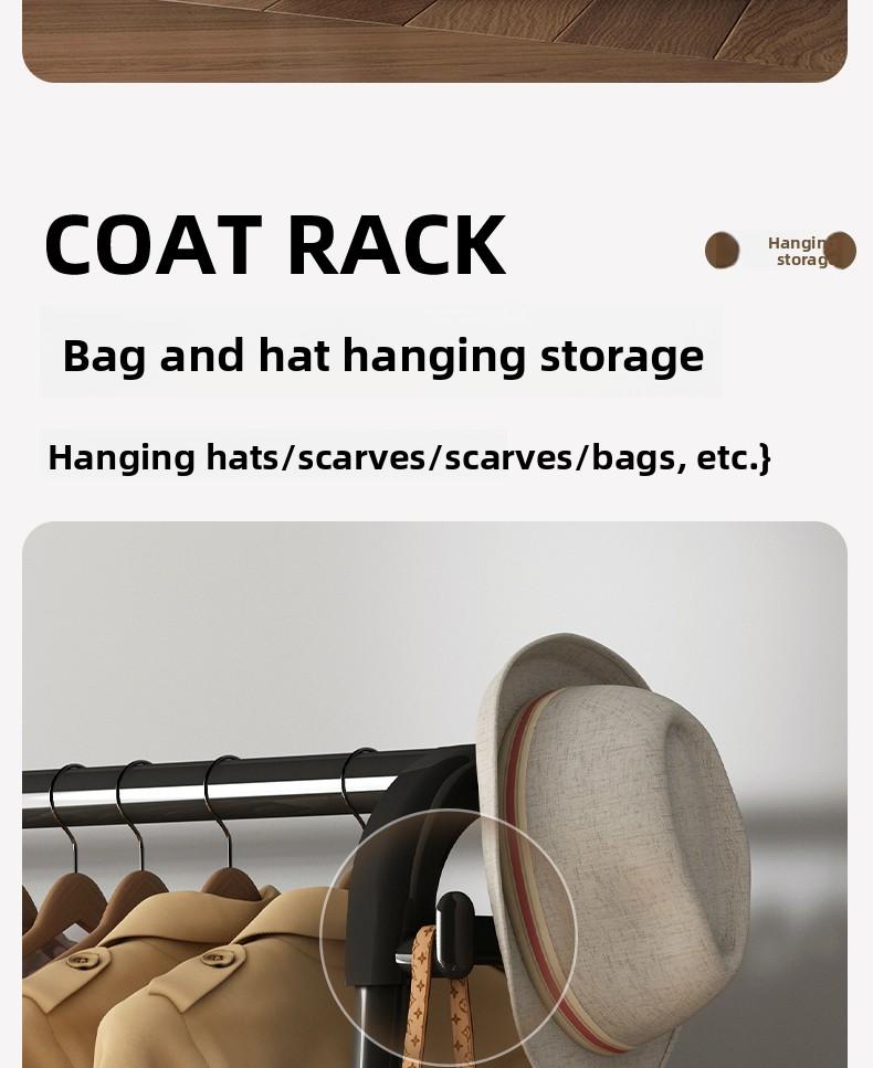 Trending U-Shaped Clothes Drying Pole with Wheels, Double-Layer, 110cm Height, 153cm, 36cm Width, Black