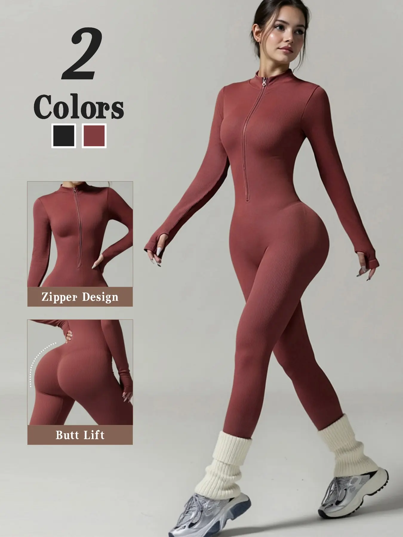 Women's High Elastic Yoga Jumpsuit, Workout Jumpsuit, Fall Winter Casual Fashion, Indoor Gym Training, Butt Lifting Peach Hip Pants, Sports Leisure Fitness Wear, Sporty Yoga Jumpsuit