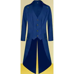 Mens Steampunk Tailcoat Jacket Pirate Coat Victorian Tailcoat Jacket Gothic Coat Halloween Costume