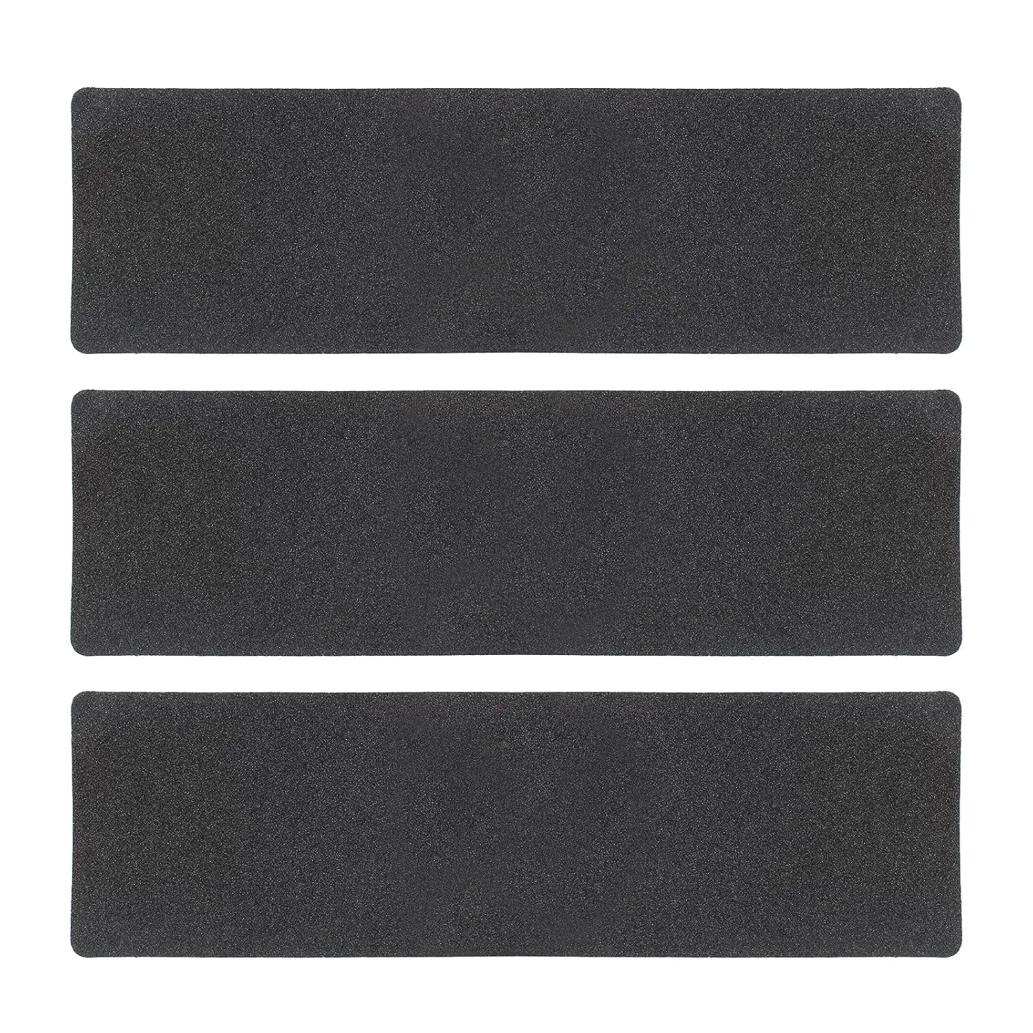 3 Pack Black Anti-Slip Strips 6 Inch x 24 Inch Non Slip Stair Treads Outdoor Tape for Staircase, Skateboard, Deck (Durable & )