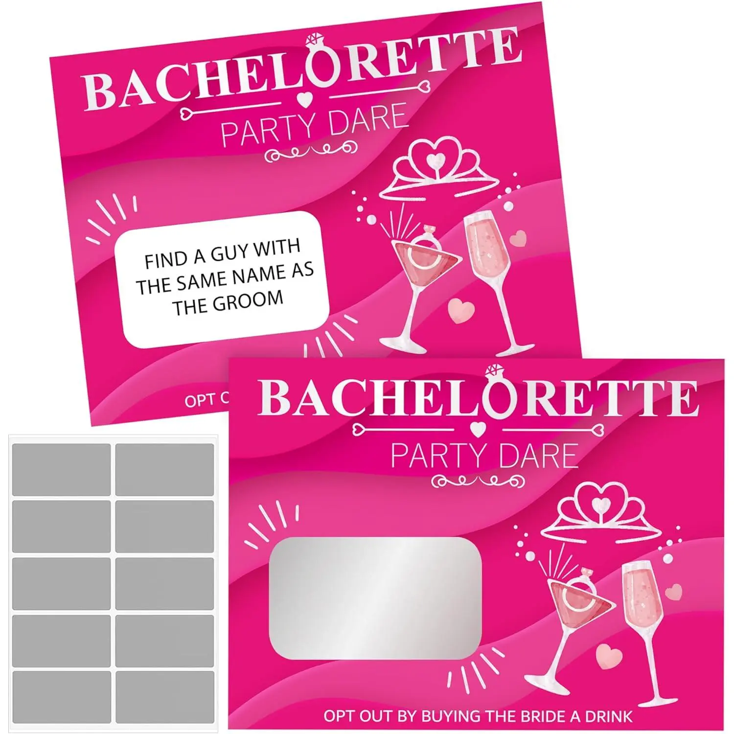 Funny Girls' Default Bachelorette Party Scratch-Off Dare Cards - 25-Count, Glossy Coating, DIY Scratch-Off Stickers for Adult Parties (Toys & Hobbies, Games & Puzzles, Board Games), Adults, Hen Nights