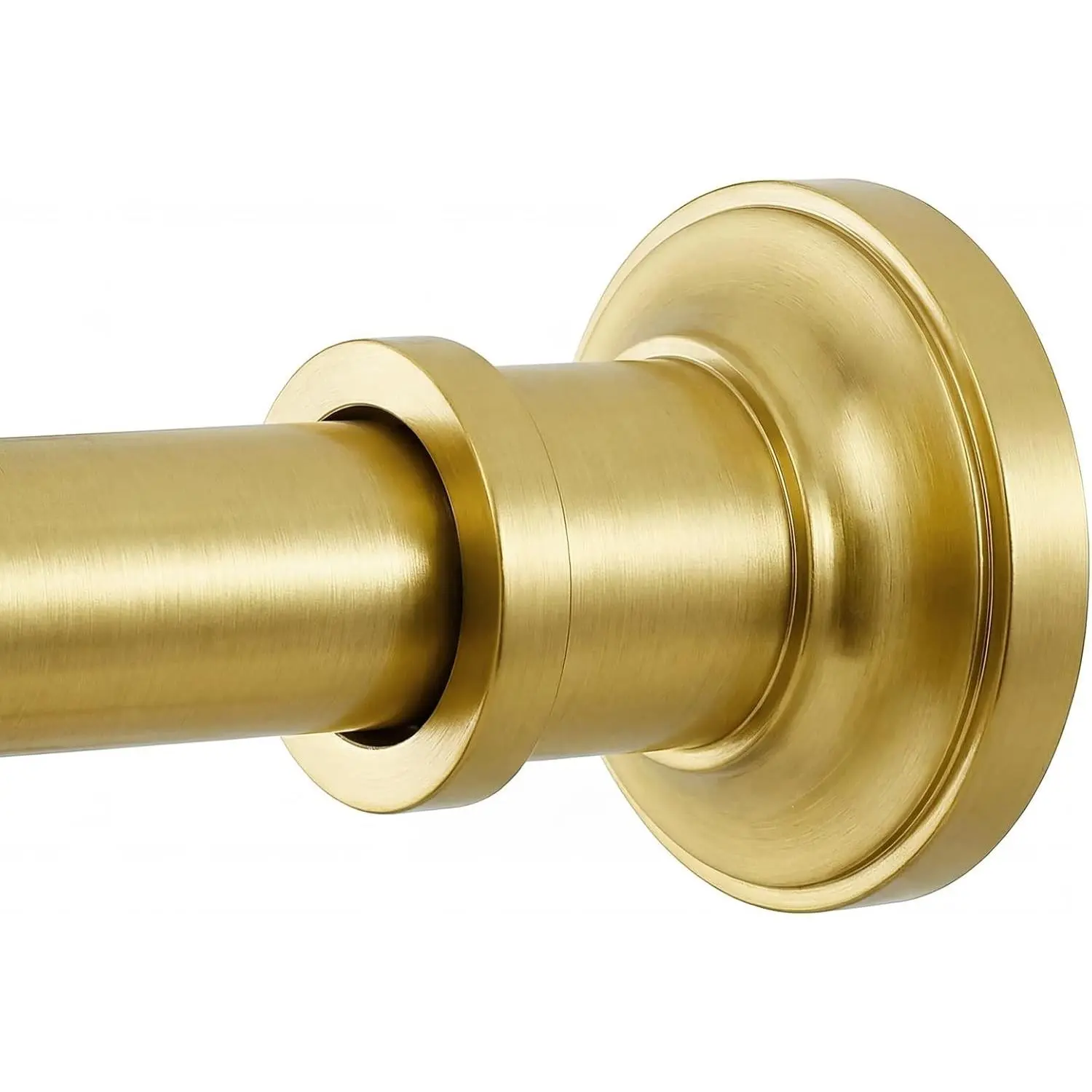 Gold Tension Curtain Rod 24 to 64 Inch(2-5.3ft) - Spring Tension Shower Curtain Rod, No Drilling Brass Gold Tension Rod for Curtains Windows Closet Kitchen