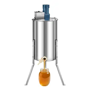 【DealsForYouDays】VEVOR Electric Honey Extractor, 3 Frame Honey Spinner with Transparent Lid, 140W Stainless Steel Honeycomb Drum Spinner, Height Adjustable, Honeycomb Extraction Equipment for Beekeeping