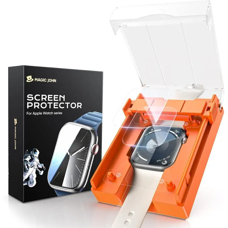 2 Pack for Apple Watch Series 9/8/7 41MM Screen Protector, [Automatic Align Tech] Self-Healing Flexible EPU Film for iWatch Series 9/8/7, HD Transparent, Anti Scratch, Bubble Free
