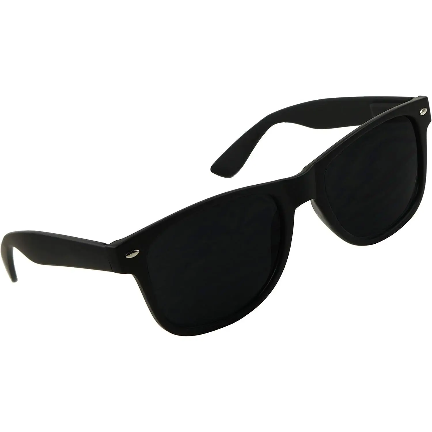Super Dark Round Sunglasses UV400 Casual Blacked Out 80's Retro Shades